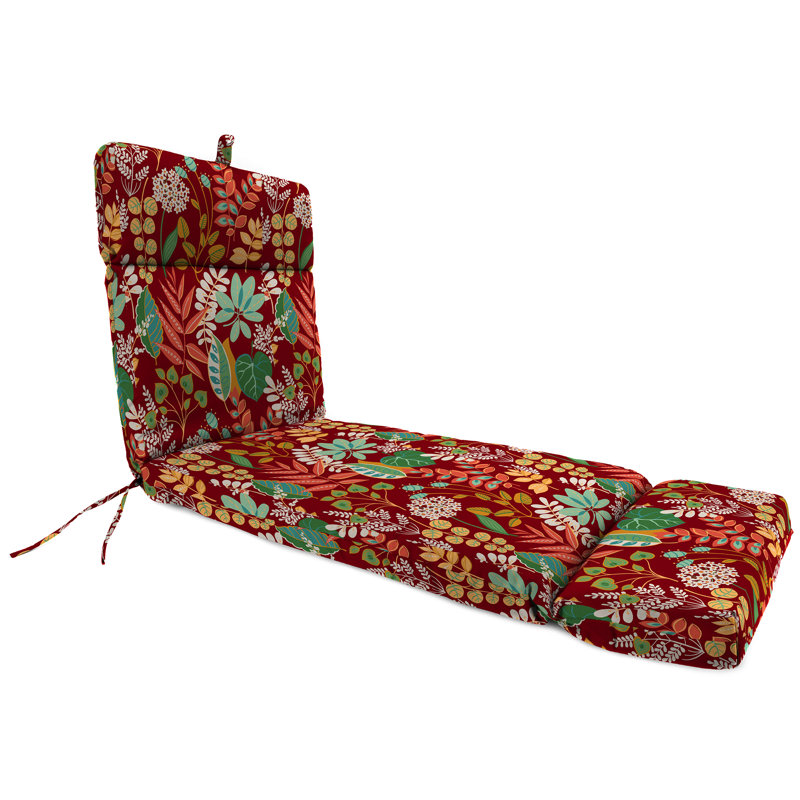 72" x 22" Outdoor Chaise Lounge Cushion with Ties and Loop