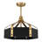 Kenmore 26" 6-Light Fandelier in Black with Warm Brass Accents with Remote Control-423562764