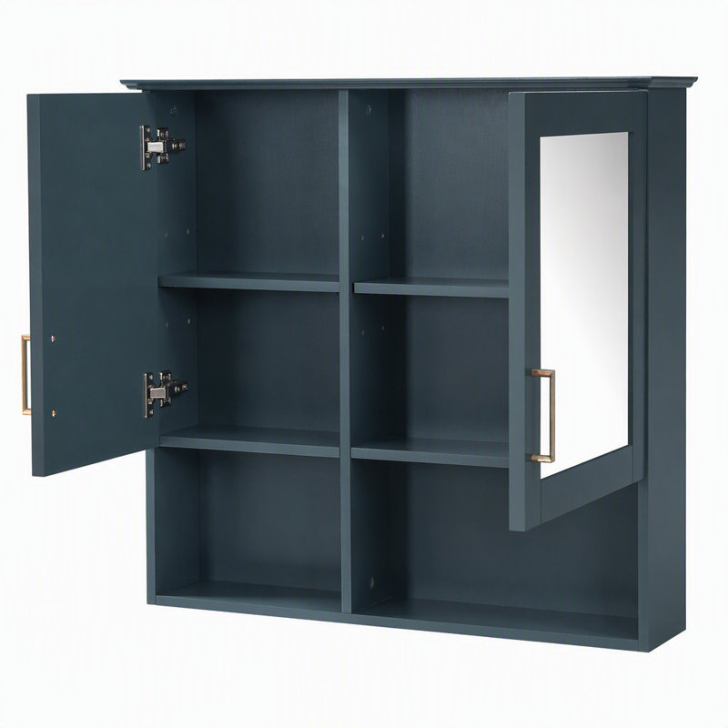 W H Medicine Cabinet Mirror, Bleu