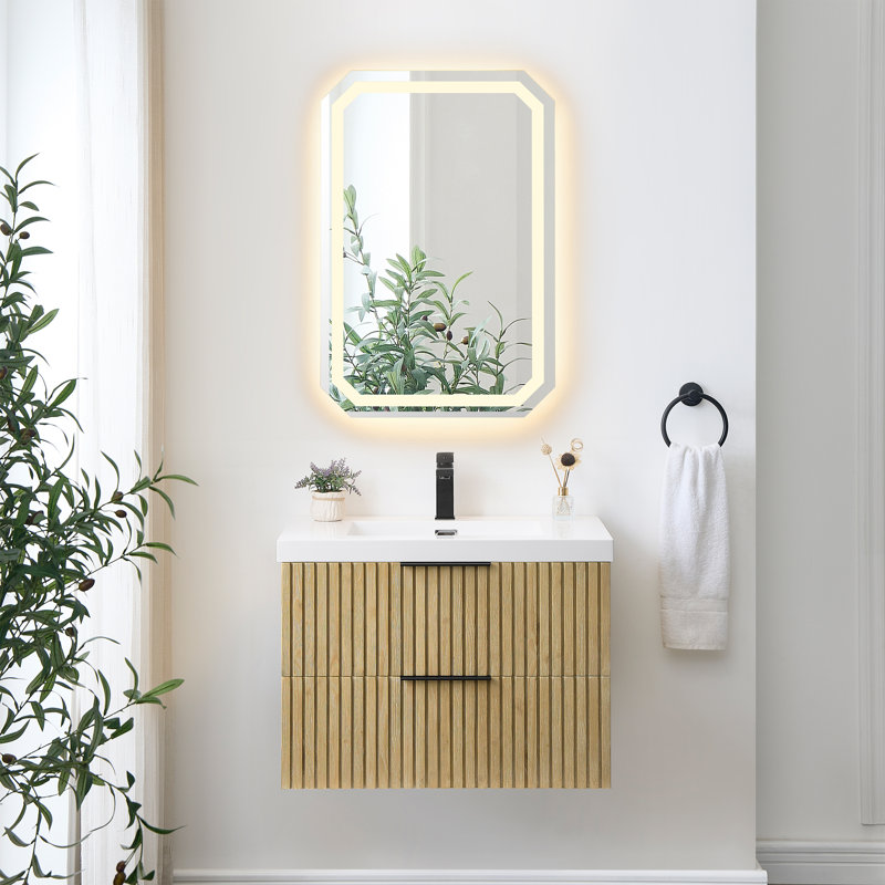Miroir de salle de bain Jacquees Octogan, 36 po x 24 po
