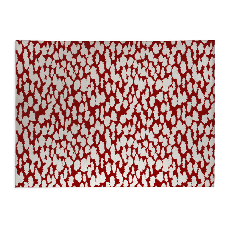 Tapis de cuisine à profil bas Animal Splat, Rectangulaire 2 pi x 3 pi, Rouge canneberge
