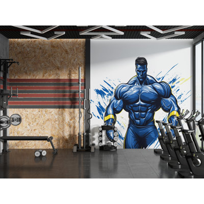 Décalcomanie murale de gymnastique de remise en forme Bodybuilder