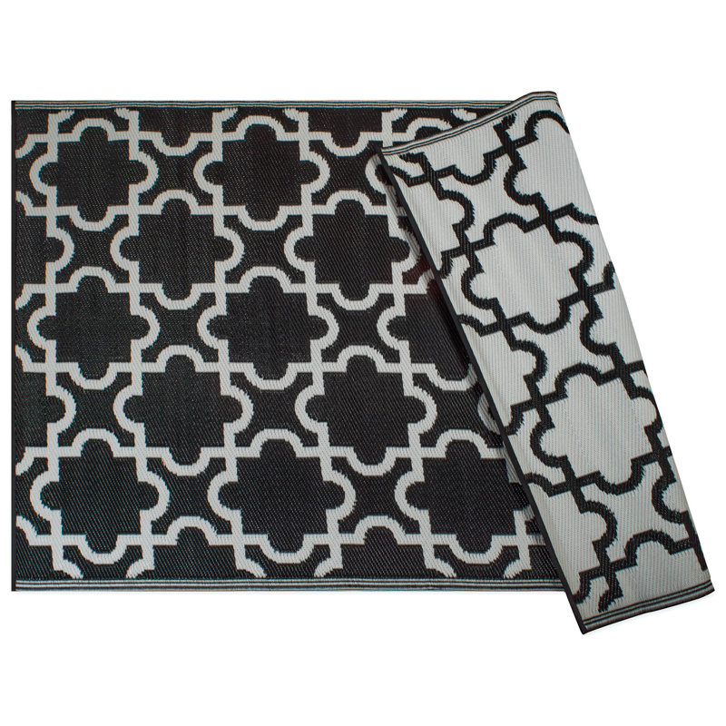 Tapis intérieur / extérieur noir Shugar Lattice