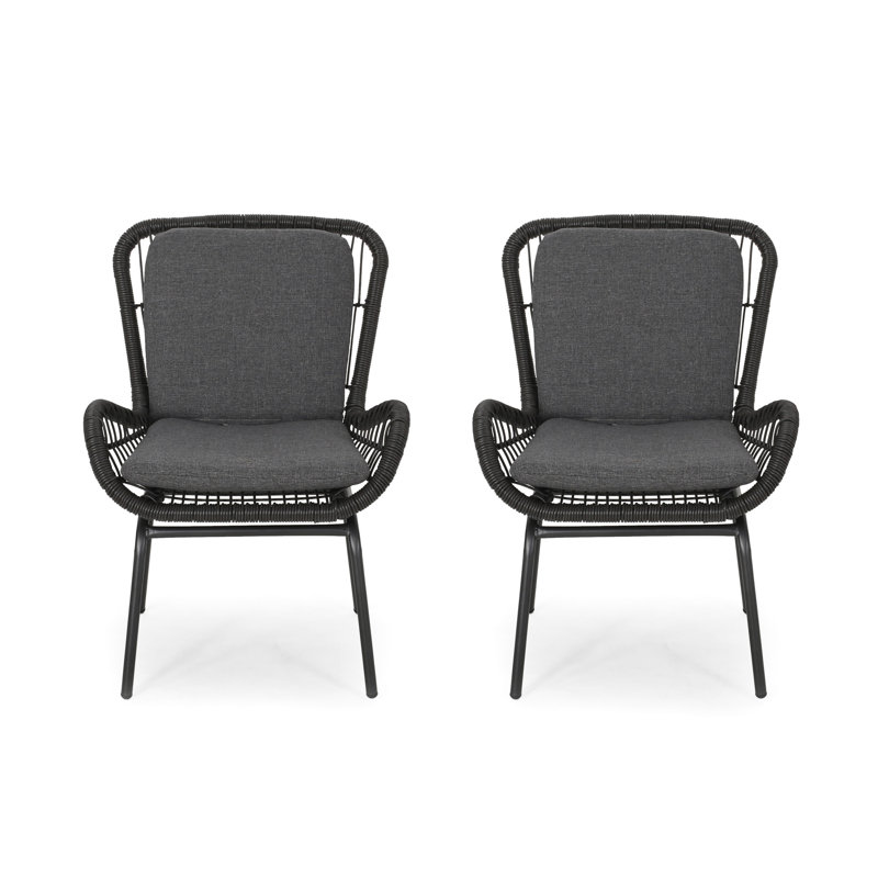Elegant Chairs With Soft Seat Cushions And Black Iron Bases Fashionable Grey Chair Strong Frame Cushion