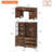Home Office Furniture Set: 59" Executive Desk With Charging Station & Storage Cabinet + 72" Tall Bookcase With 6 Drawers, Modern Computer Desk & Library Shelf, Wood, Work Study, Brown-1365896612