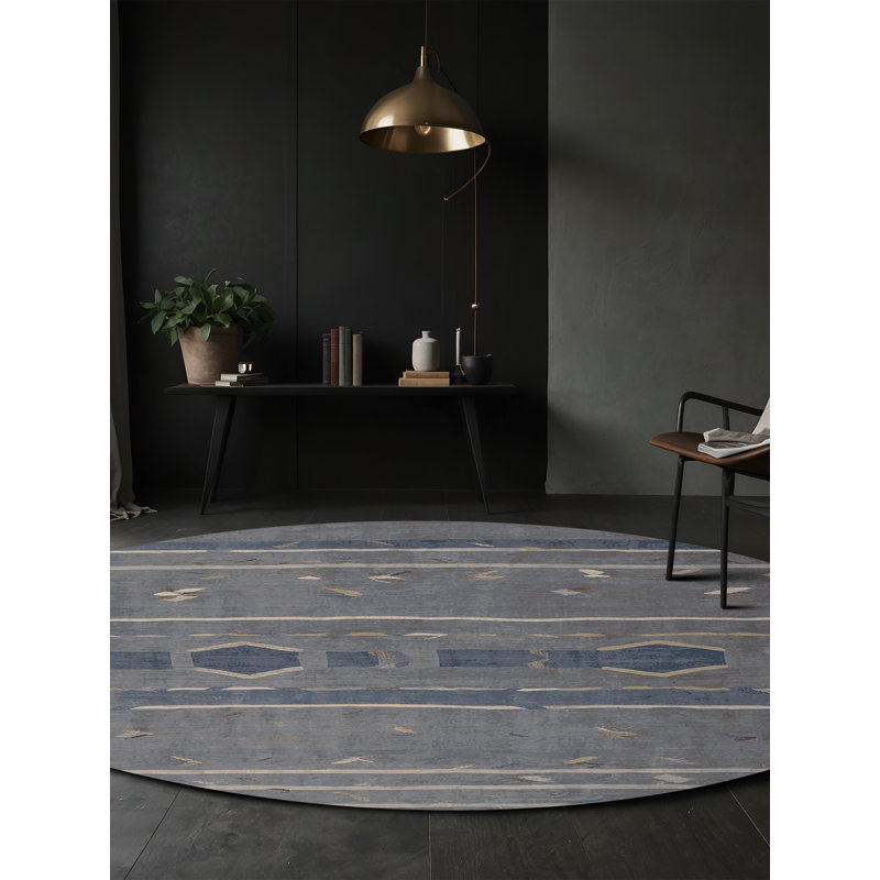 Tapis gris soyeux et moelleux, Rectangle 8 pi x 12 pi