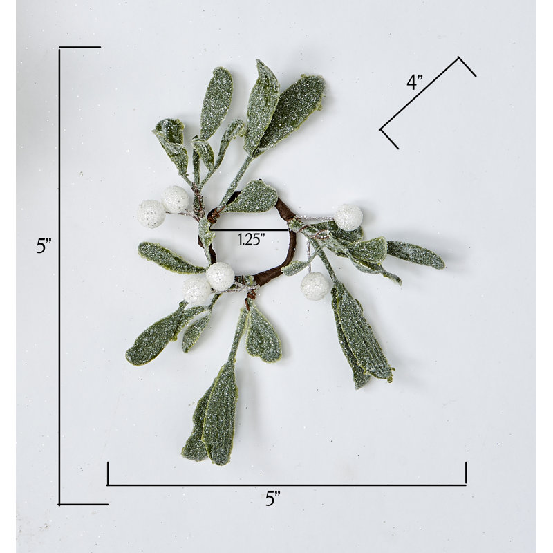 Anneau de bougie Mistletoe, H 5 po x L 5 po x P 4 po