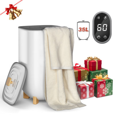 Armoire chauffante et sécheuse à linge verticale Gunji 40L, fonctions de chauffage et de séchage 1000W, convient aux salles de bain et aux chambres à coucher (blanc)
