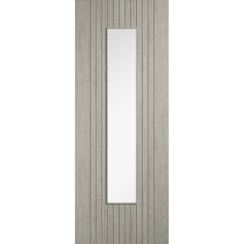 Laminate Sydney Glazed Pre-finished Laminate Doors, Light Grey Laminate, 68.6mm x 198.1mm