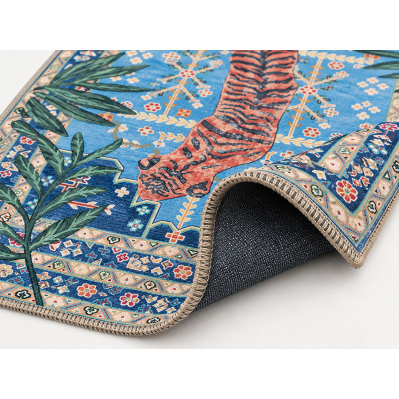 Tapis intérieur / extérieur rouge Rositha, Rectangle 2 pi 7 po x 4 pi 11 po