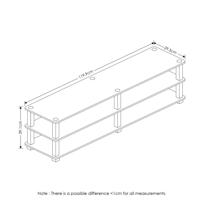 Woolf TV Stand for TVs up to 50", Dark Cherry/Black