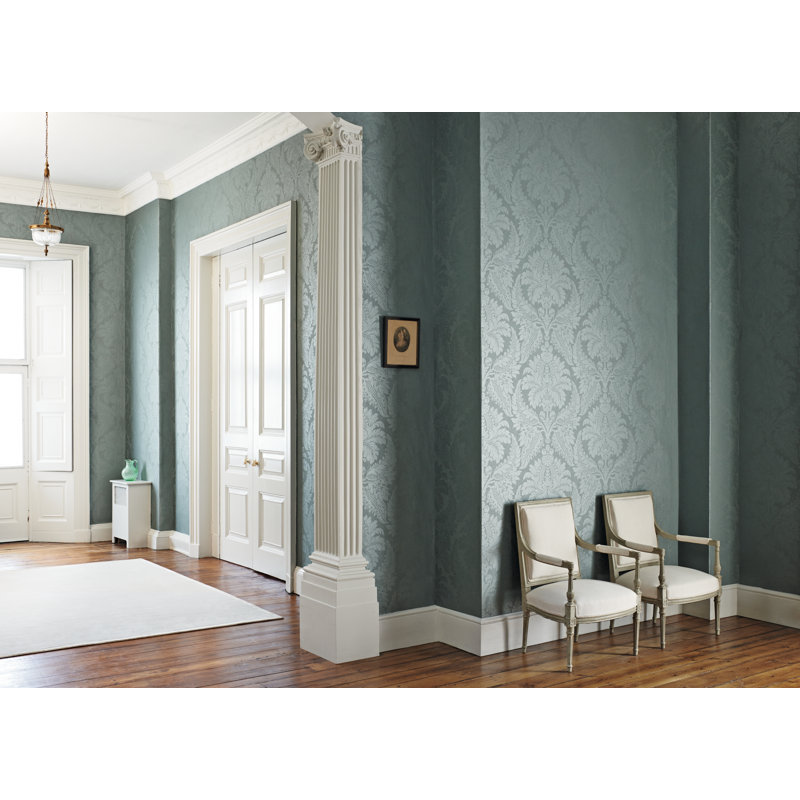 Malmaison Damask Wallpaper, Teal