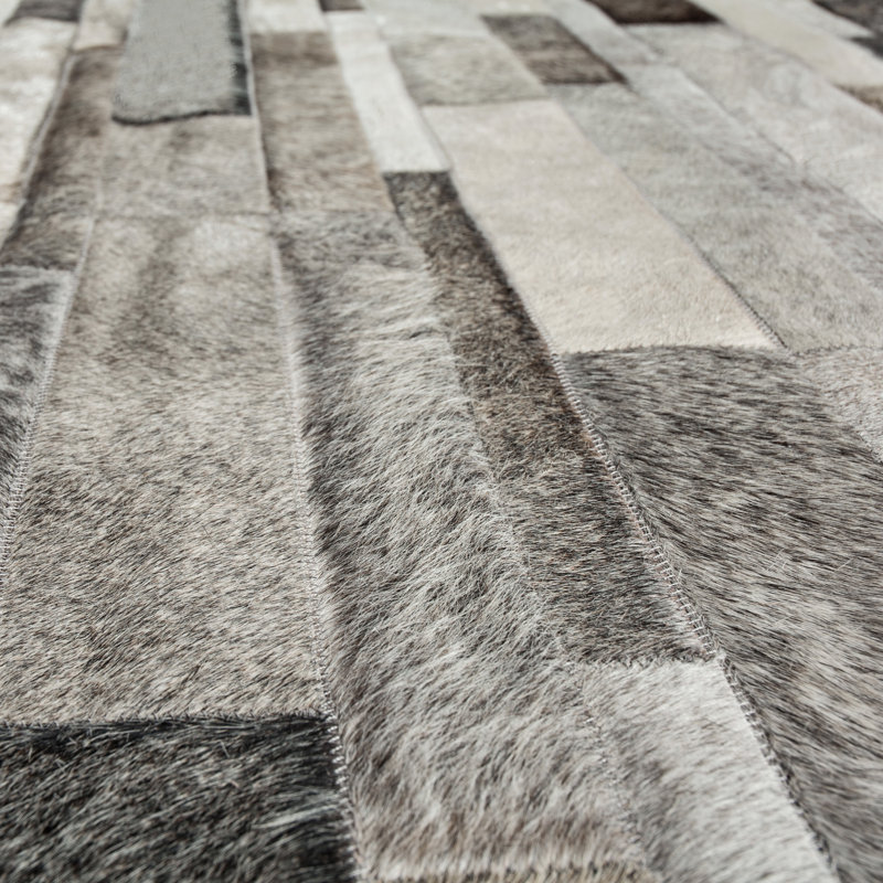 Kronos Cowhide Geometric Area Rug, Rectangle 12' x 15'