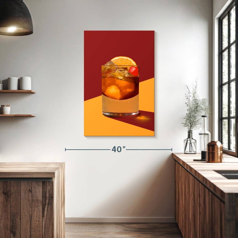Yarlin Old Fashioned Bar Cocktail, 39" H x 26" W