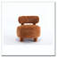Chaise d'appoint sans accoudoirs en fourrure avec dossier incurvé et pieds en bois massif rembourrés-888474033