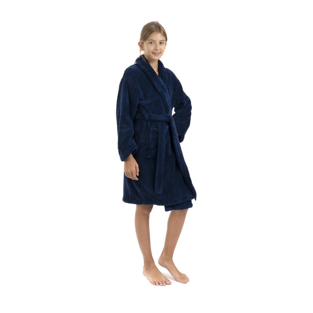 Basel Microfiber Fleece Fleece Bathrobe Harriet Bee Color: Navy Blue Size: S