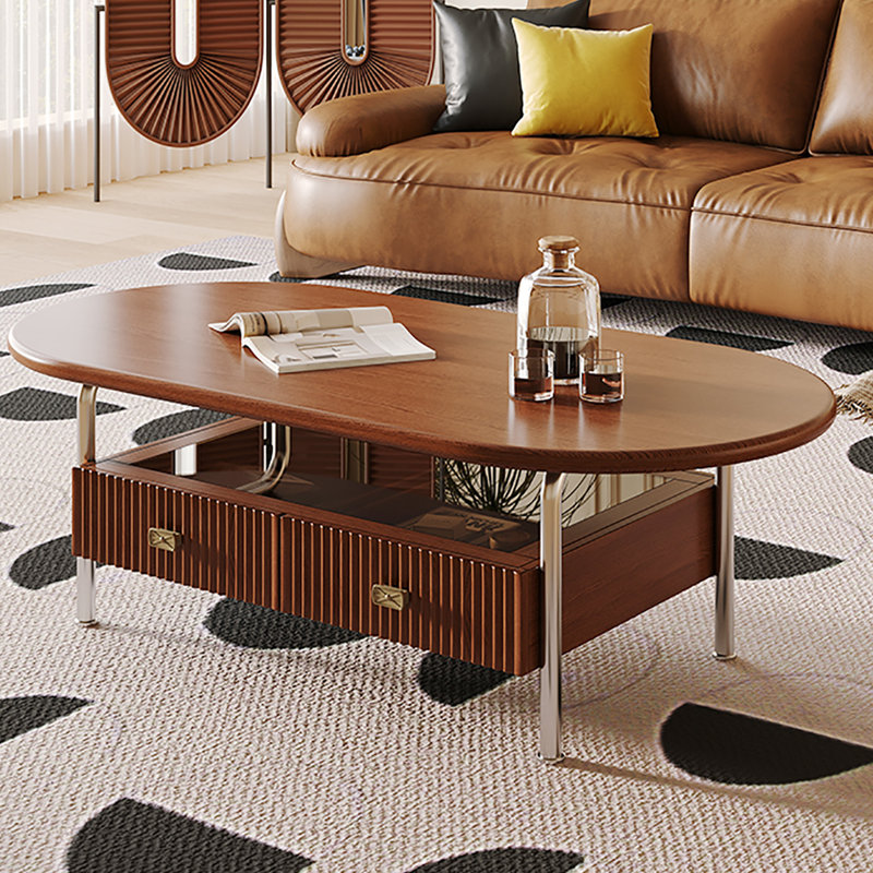 Table basse ovale de style rétro