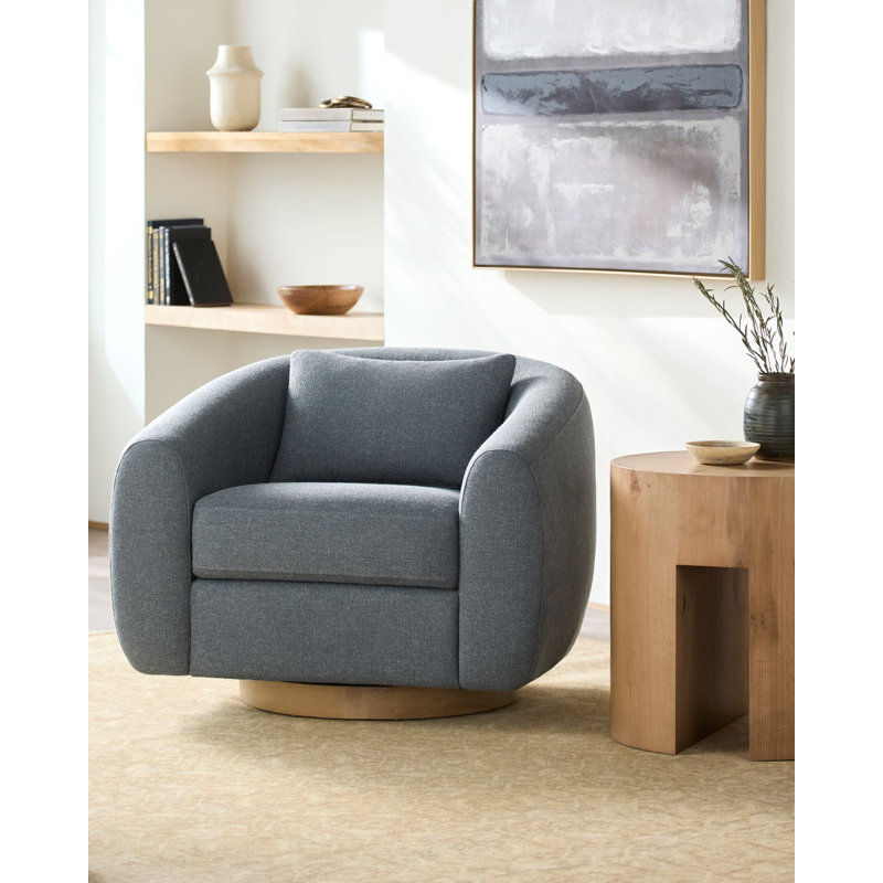 Becki Owens x Surya Loma Swivel Chair, Blue