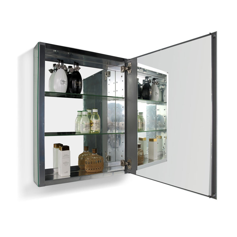 Armoire à pharmacie 2 portes à miroir sans cadre avec DEL Caryville Venice, H 25 po x l 40 po x p 5 po