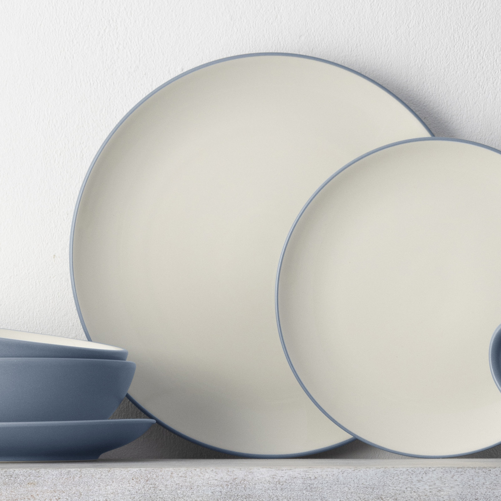 Colorwave Stoneware Dinnerware Set - Service for 1, Ice