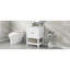 Meuble-lavabo moderne en céramique élégant avec meuble-lavabo à tablette ouverte-113435624