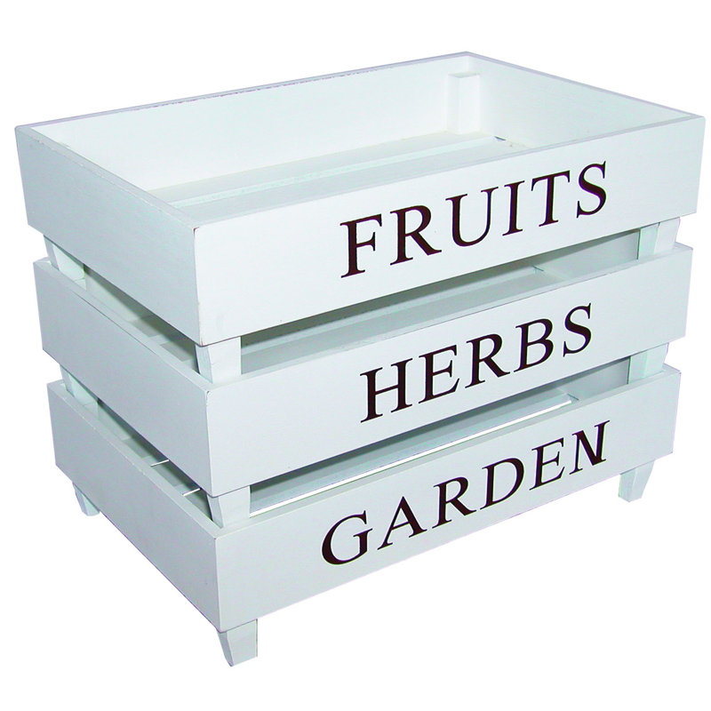 Garth Solid + Manufactured Wood Storage Bin, White
