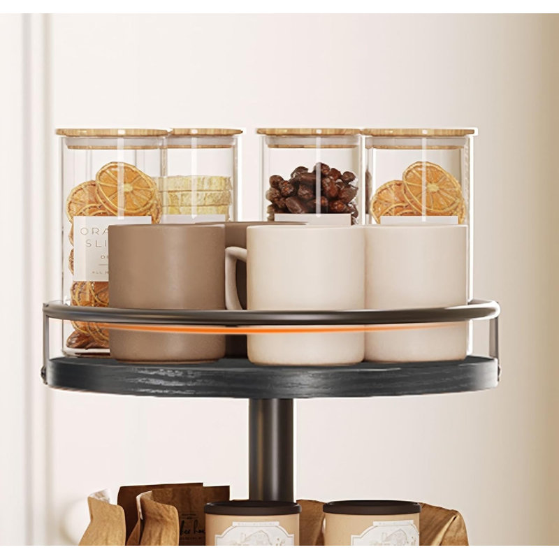 3-Tier Rotating Spice Storage Rack, Black