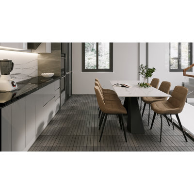 30 tuiles de terrasse imbriquées en bois massif BEEFurni 12,1 po x 12,1 po