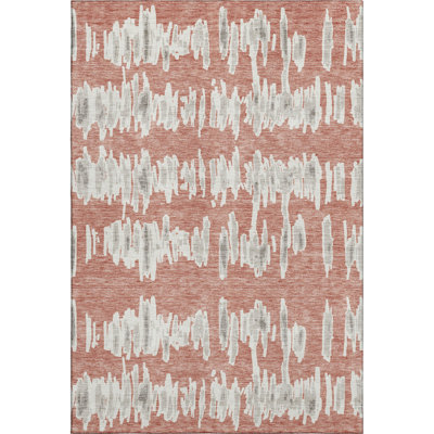Premium Machine Washable Prisco Salmon Rug
