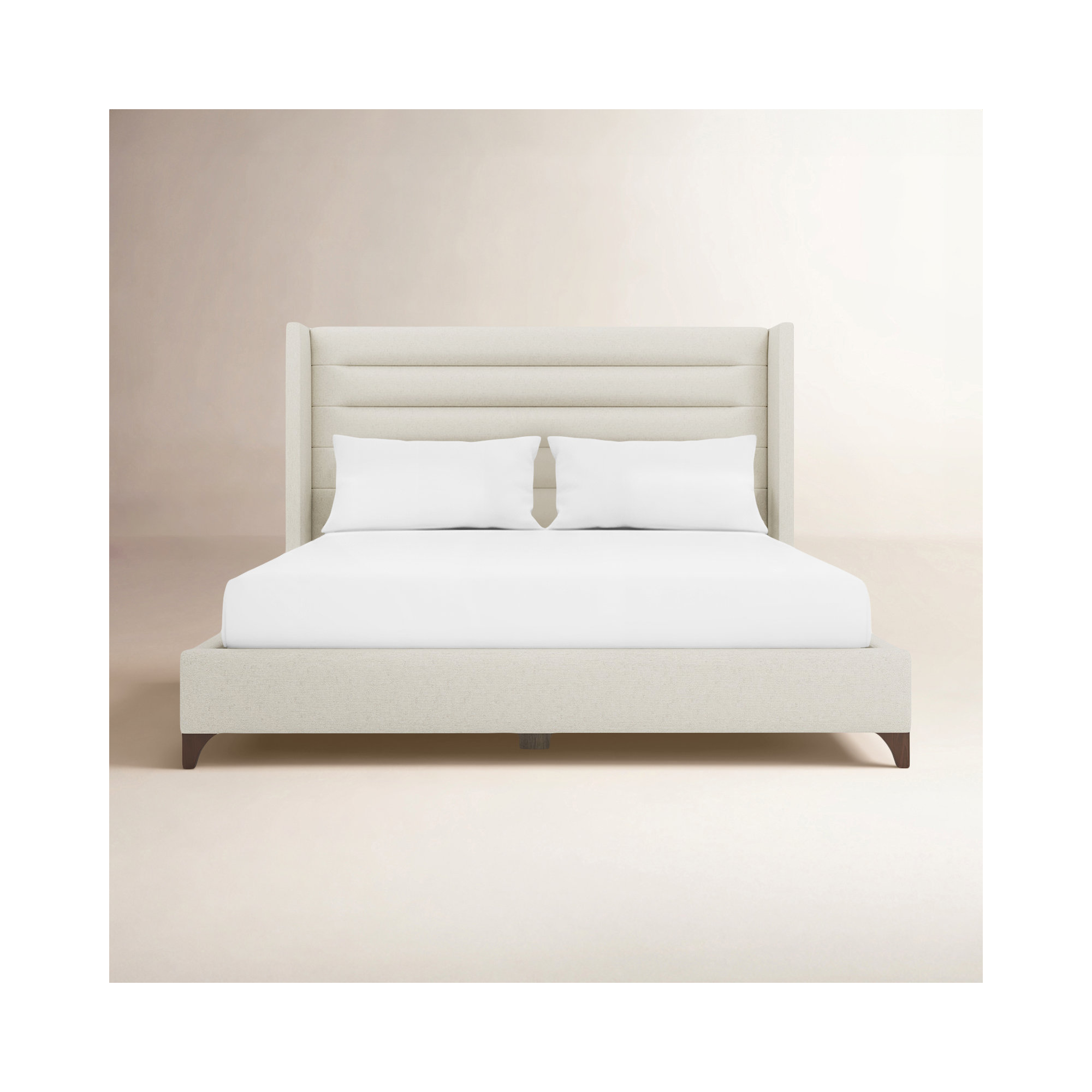 Miliyah Horizontal Channel Upholstered Bed, King, Off White Revolution®