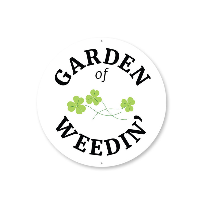 Panneau «Garden of Weedin» en aluminium, H 12 po x l 12 po x P 0,04 po