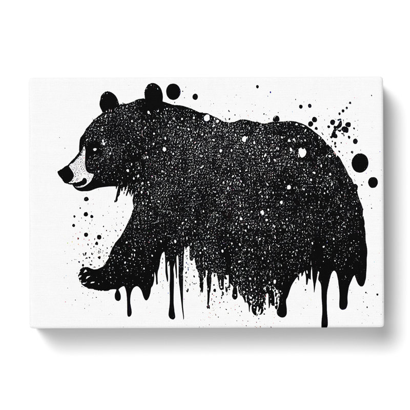 Bear Splatter Abstract - Wrapped Canvas, 35cm H x 50cm W x 3cm D