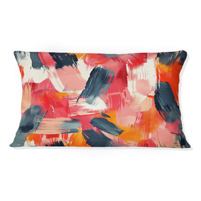 Red Brush Strokes - Coussin lombaire moderne