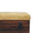 Walnut Storage Trunk Bench With Tan Leather