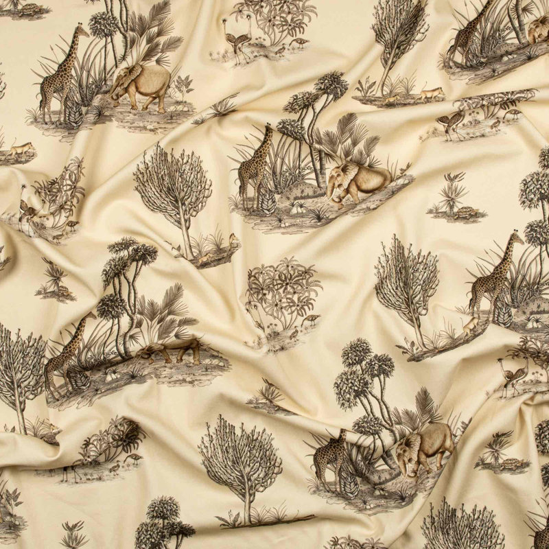 Ardmore Linen Fabric, Cream/Gray