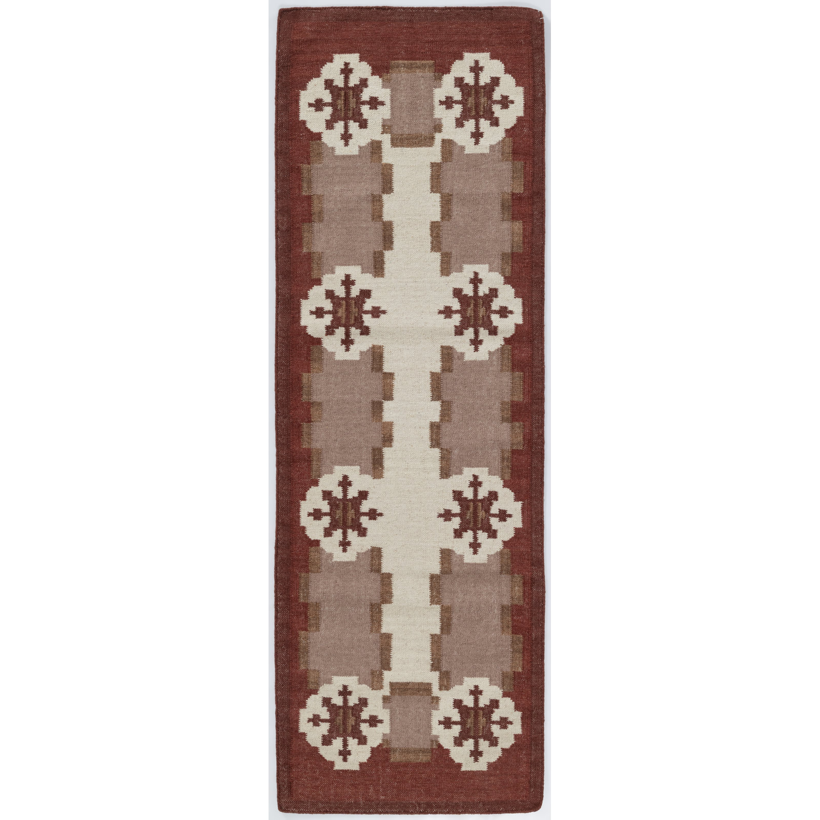 Heidi Flatweave Wool Nordic Scandinavian Rug, Red, 2'6x8'