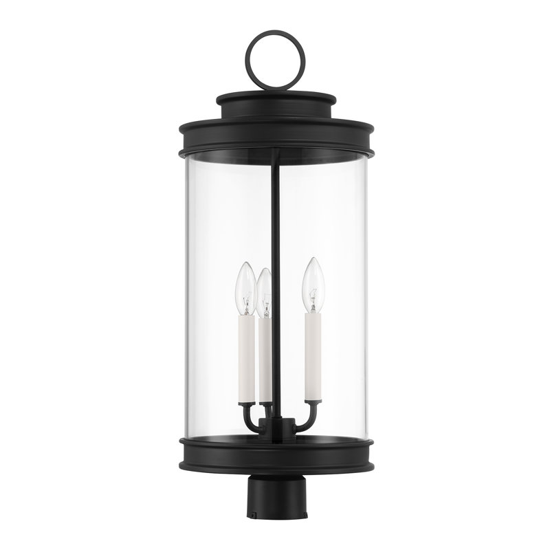 Acim 3-Light Outdoor Post Lantern in Matte Black