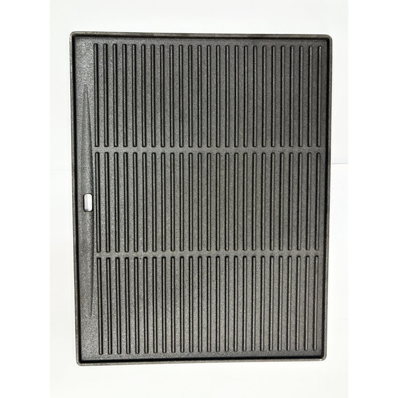 Barbecue en fonte réversible 18 po x 14 po - Carré, plat et inégal, idéal pour steak, nettoyable, carré équilibré en chaleur fiable, idéal pour steak, équilibré, qualité
