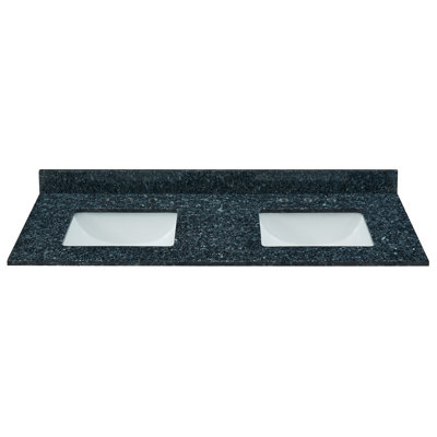 61'' Granite Double Bathroom Vanity Top with Sink