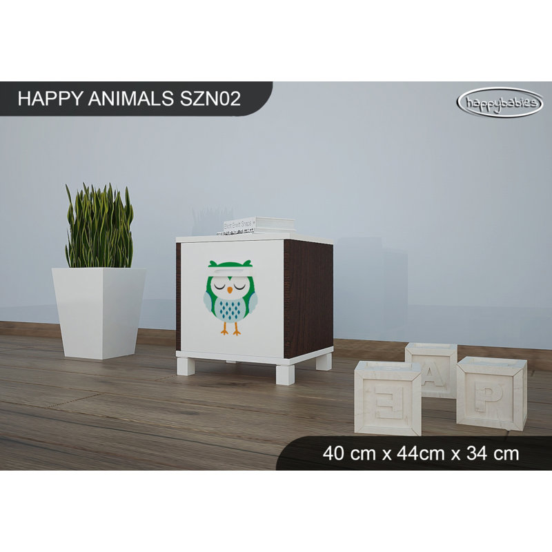 Nightstand, White/Chestnut