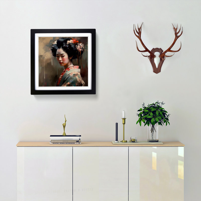 Single Picture Frame Print on Wood, Black