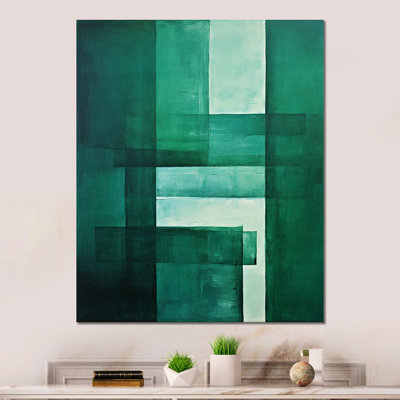 " Green Cubic Line Art Deco "