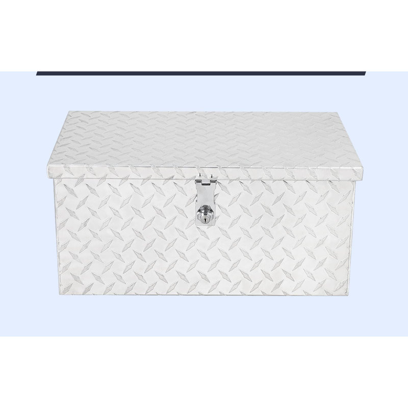 20 Inch Aluminum Diamond Plate Tool Box With Lock And Keys, Silver