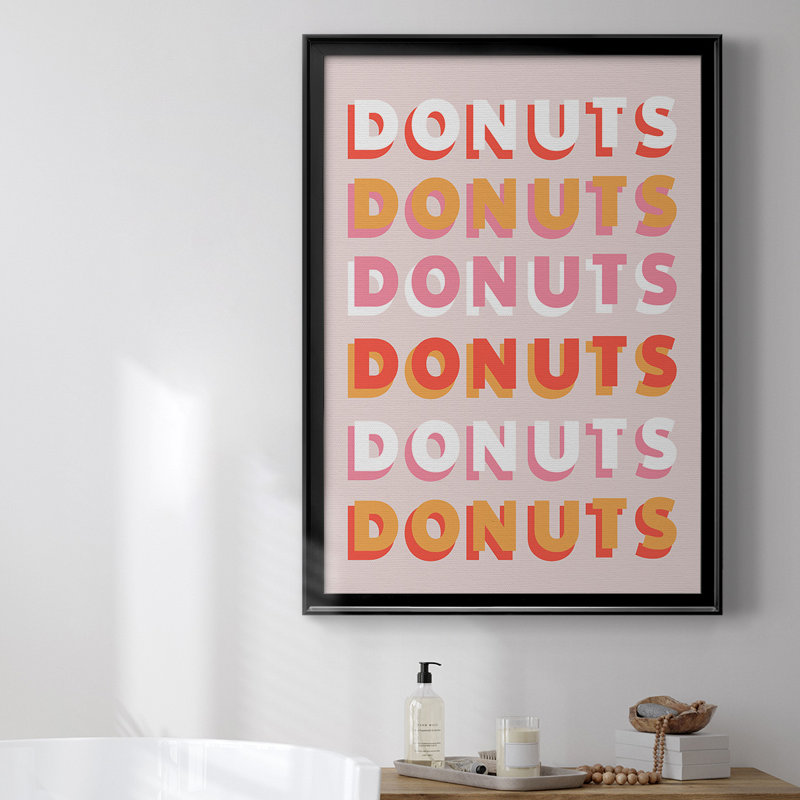 9_Donuts, toile encadrée de qualité supérieure, H 42,5 po x l 30,5 po x P 1 po, Noir