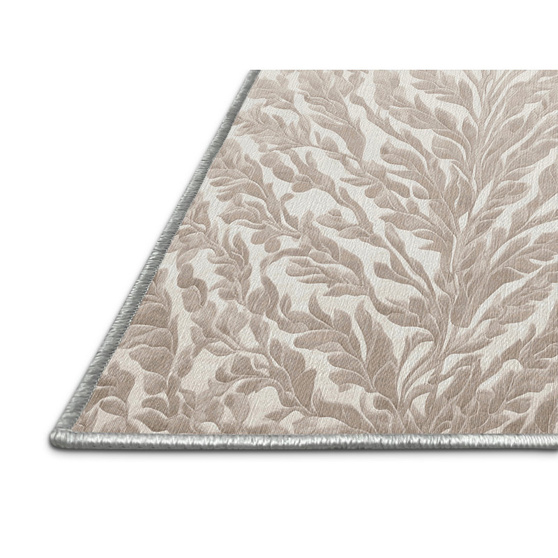 Machine Washable Beige Area Rug, Round 7'
