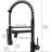 Led Kitchen Faucet With Pull Down - Black, Single Handle, Advanced Features Black Sink Led, High Arch Spout, Convenient Dual-1696036054