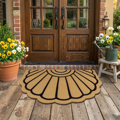 Half-Circle Seashell Outdoor Coir Doormat