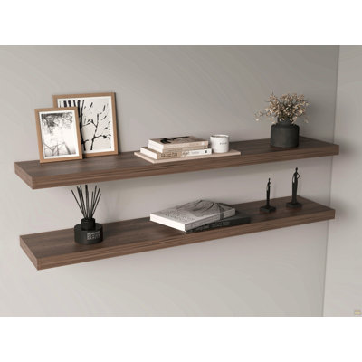 47" Wide Floating Shelves Set Of 2, Shelves For Wall Decor For Bedroom, Bathroom Storage Shelves, Book Shelves