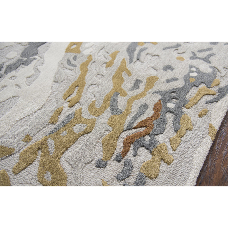 Gomes Wool Abstract Indoor Rug, Rectangle 5' x 8'