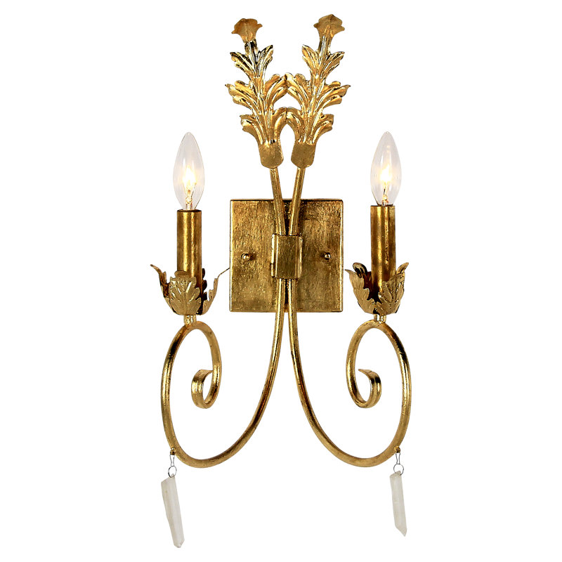 James Candle Wall Light, Gold Leaf